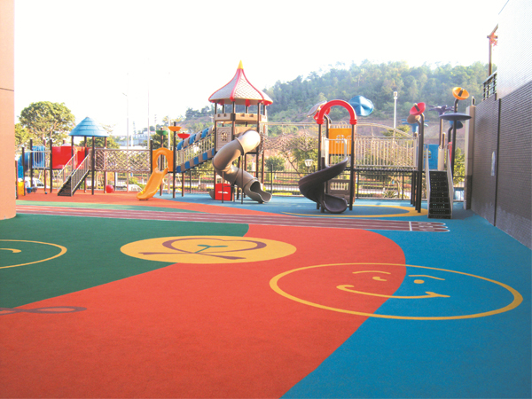 兒童游樂場(chǎng)彈性塑膠地面